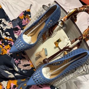 Blue Leather Reed Krakoff Heels